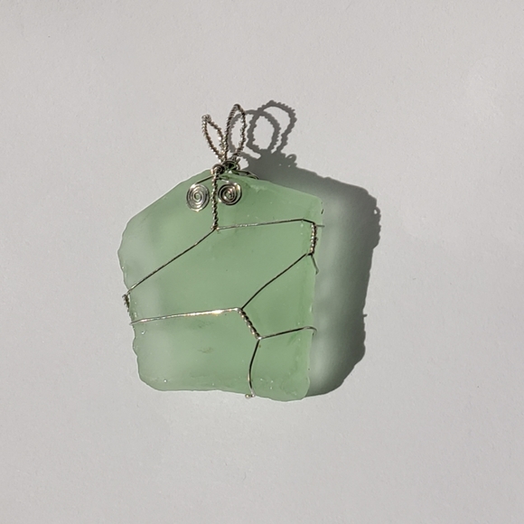 lot of 2 Quartz and Sea Glass pendants, NWOT, gems - Picture 9 of 14